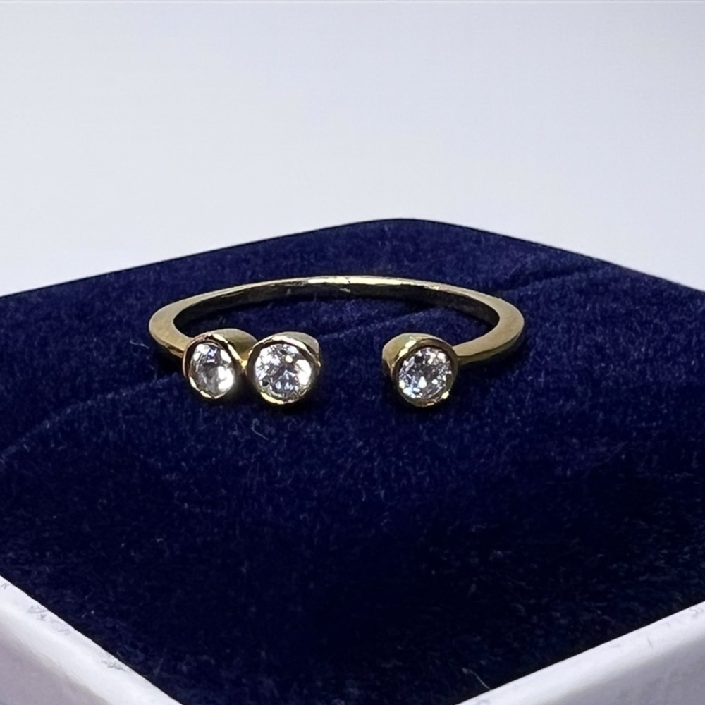 Elegant Gold Adjustable Cubic Zirconia Ring